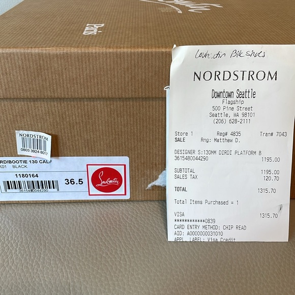New never worn Christian louboutin black shoes heels Dirdi bootie 130 36.5 6.5 - Picture 7 of 7